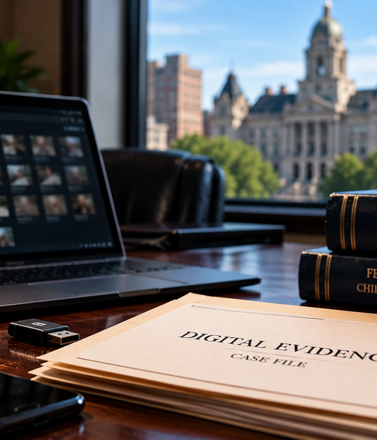 Laptop seized as evidence in a child pornography case in Syracuse, NY