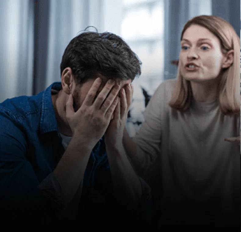 Man distressed during argument with woman, legal representation for criminal contempt