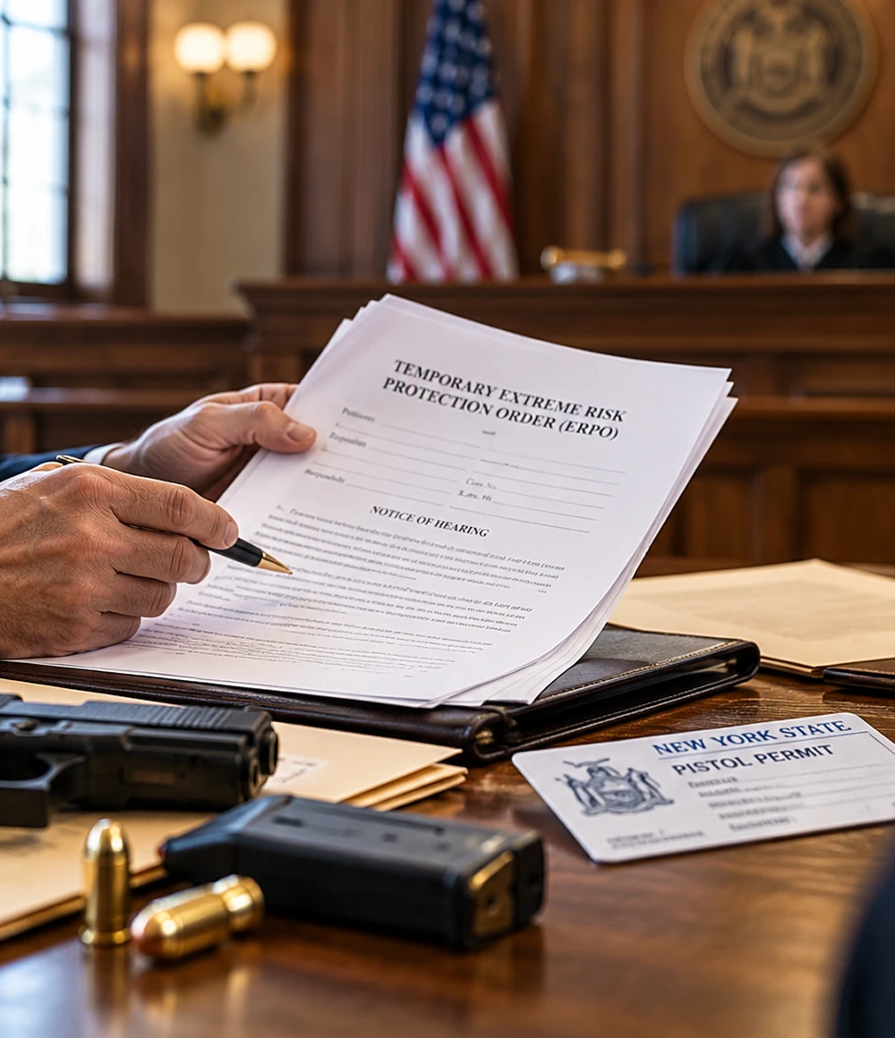 new york erpo hearing rights pistol permit defense